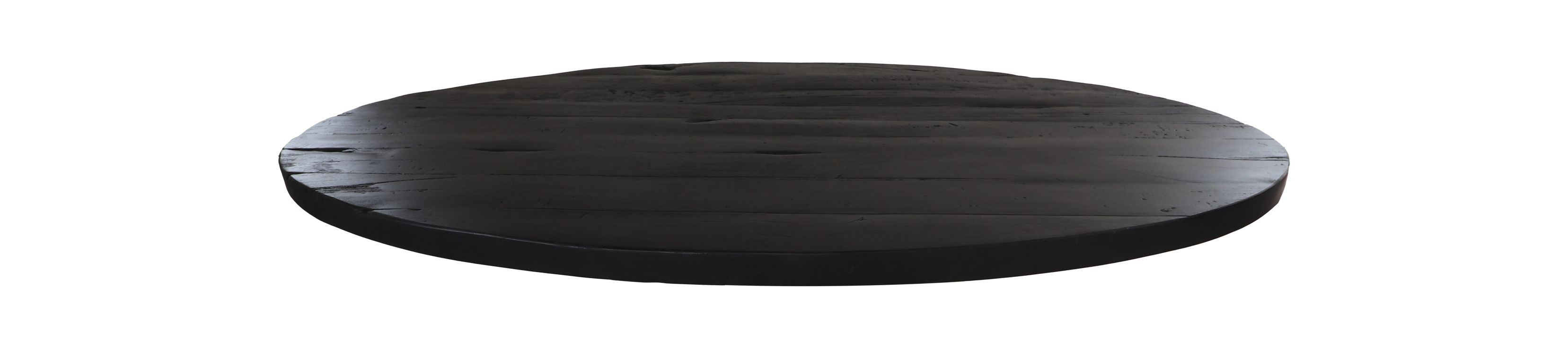 Ovaal tafelblad - 200x100x5/5.5 - Zwart - Gerecycled mangohout